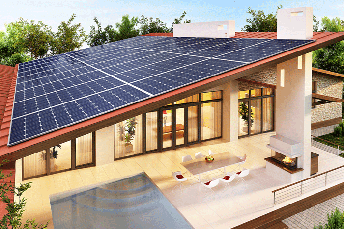 Image-maison-design-panneaux-photovoltaïques-terrasse-piscine